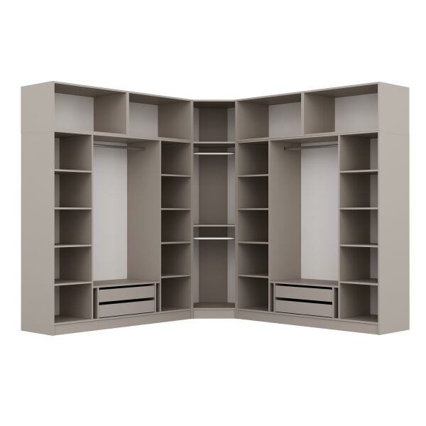 Kale 9 Kapaklı 4 Çekmeceli Köşe Dolap + Yüklük Kumtaşı Mebran Panjur