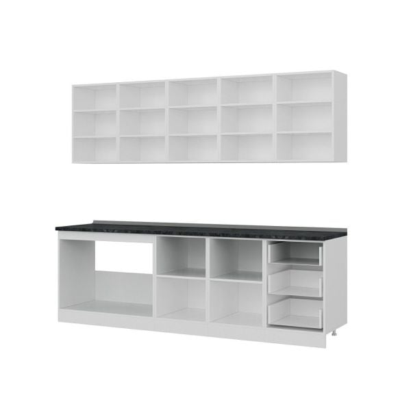 Minar 250 Cm Mutfak Dolabı Beyaz Antrasit 250-A2