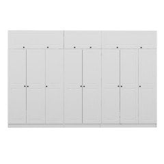 Minar Kale 8 Mebran Kapaklı 4 İç Çekmeceli Dolap Ve Yüklük Beyaz 255CM