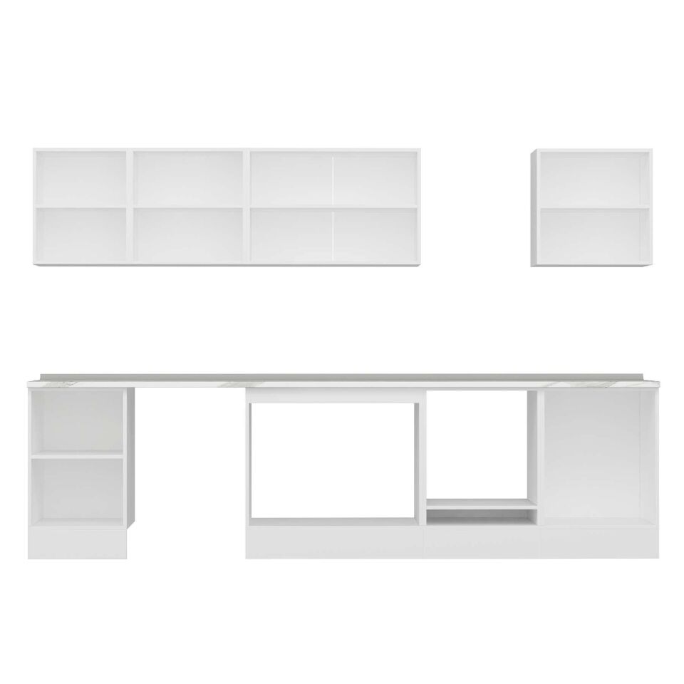 Alvinka 320X210 Cm High Gloss Mutfak Dolabı M-E90S50S60-3 High Gloss | Beyaz - Mdf