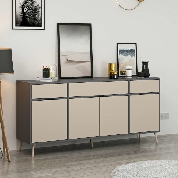 Elina Ayaklı Konsol - Antrasit/Kumtaşı