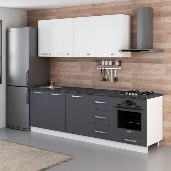 Minar 250 Cm Mutfak Dolabı Beyaz Antrasit 250-A3