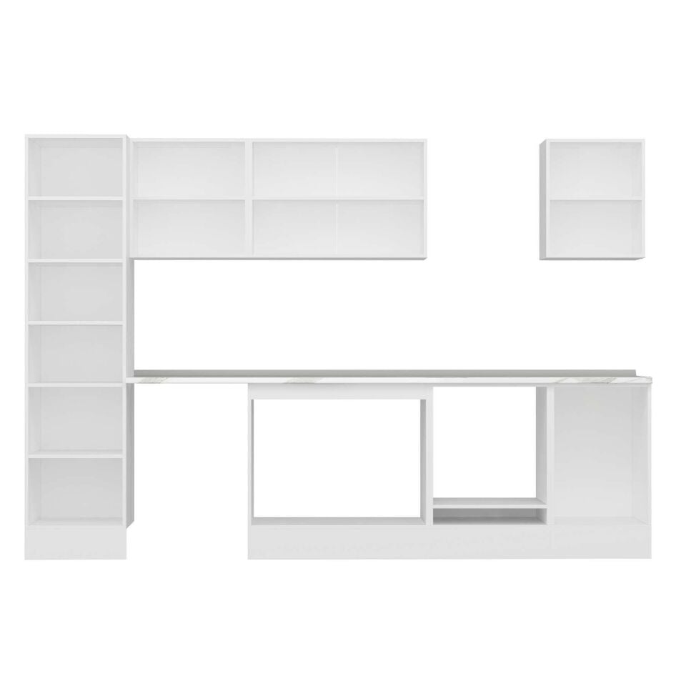 Alvinka 300X210 Cm Klasik Mebran Mutfak Dolabı Mb-E80B50S50-3 Mebran | Kumtaşı - Suntalam