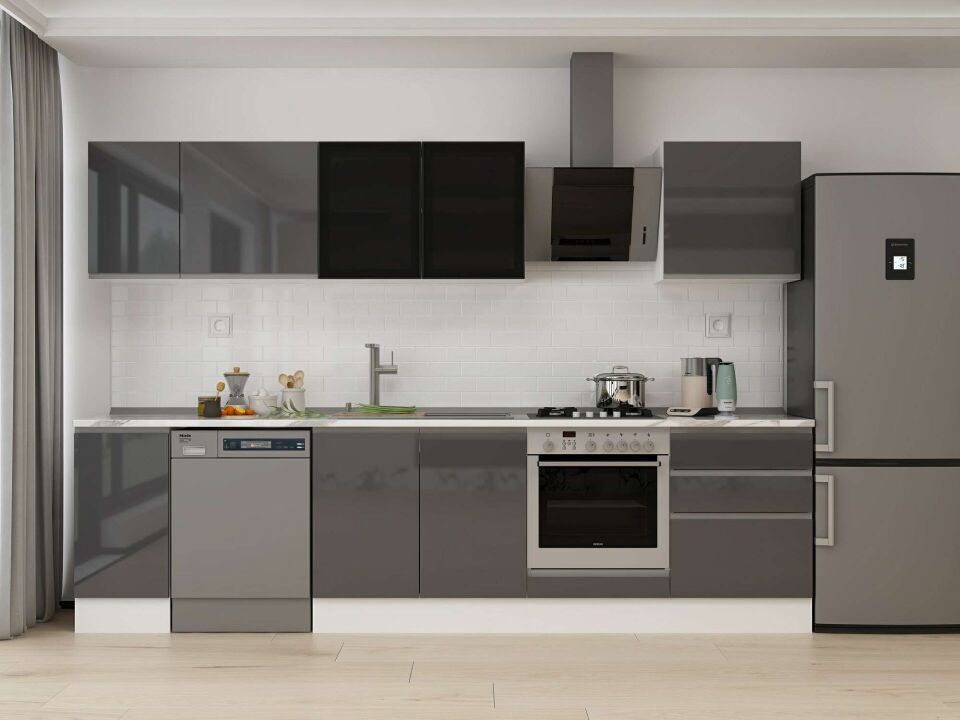 Alvinka 310X210 Cm High Gloss Mutfak Dolabı M-E90S40S60-3