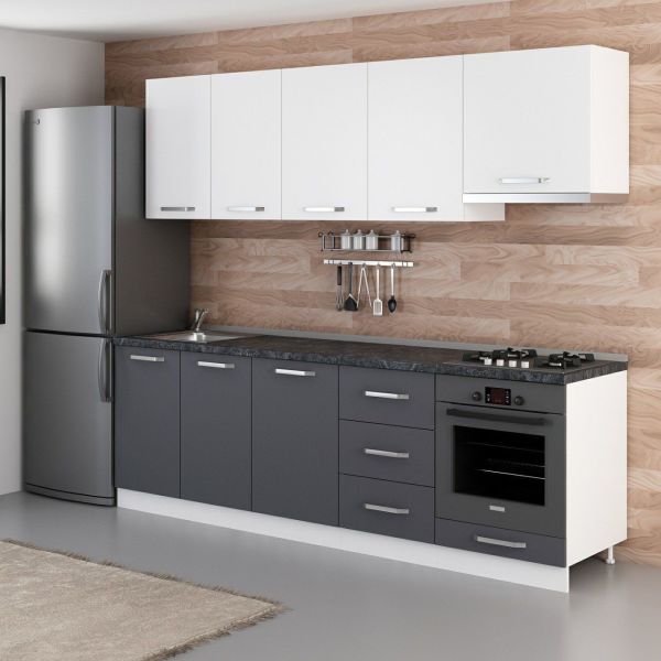 Minar 250 Cm Mutfak Dolabı Beyaz Antrasit 250-A5