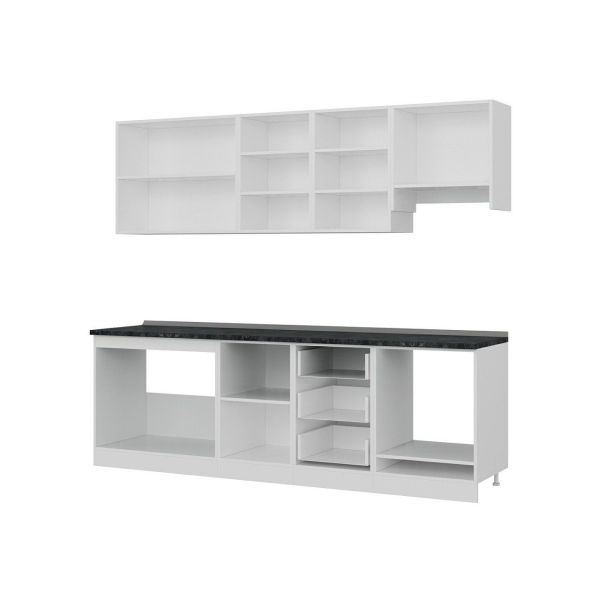 Minar 250 Cm Mutfak Dolabı Beyaz Antrasit 250-A5