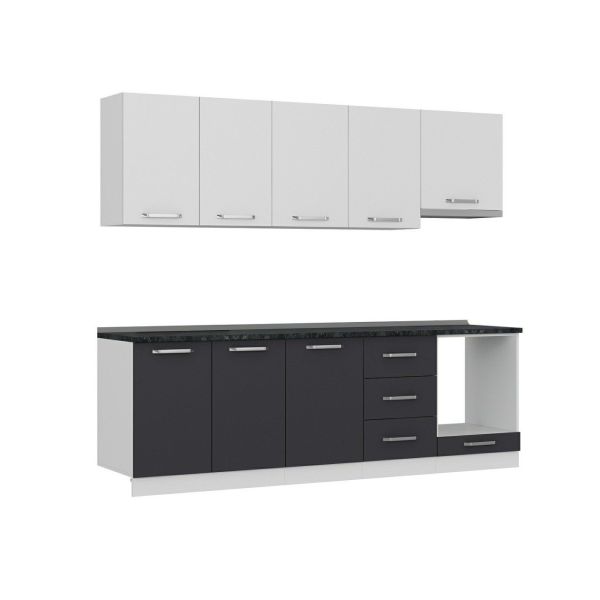 Minar 250 Cm Mutfak Dolabı Beyaz Antrasit 250-A5