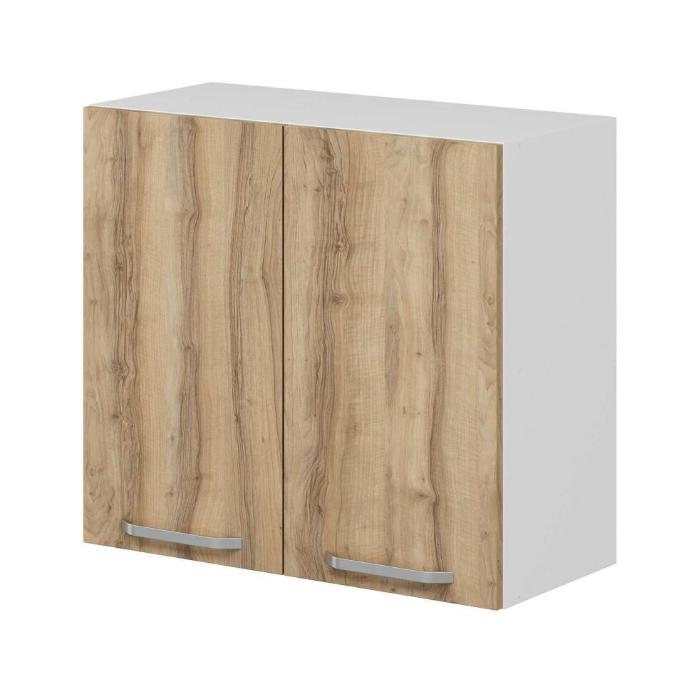 Alvinka Mutfak Modül Duz Üst 2Dk1R 80-H72Cm Dolap Beyaz Dore Mdf