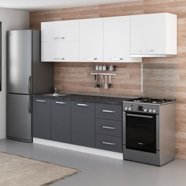 Minar 250 Cm Mutfak Dolabı Beyaz Antrasit 250-A7