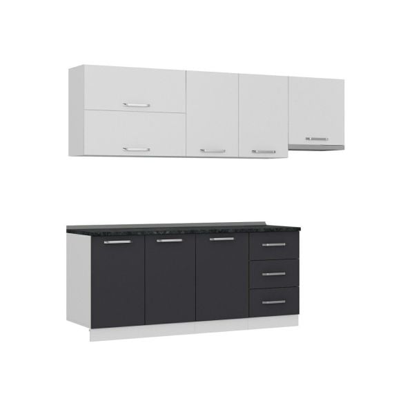 Minar 250 Cm Mutfak Dolabı Beyaz Antrasit 250-A7