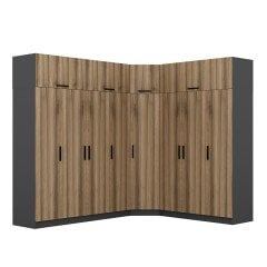 Minar Kale 8 Kapaklı 4 Ç Köşe Dolap + Yüklük Antrasit Dore