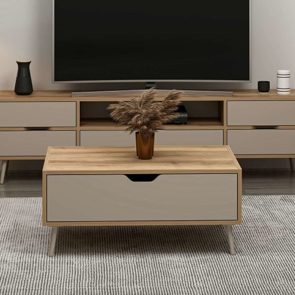 Elina Ayaklı Orta Sehpa - Dore/Kumtaşı