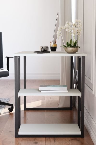 Cera Raflı Masa - Beyaz