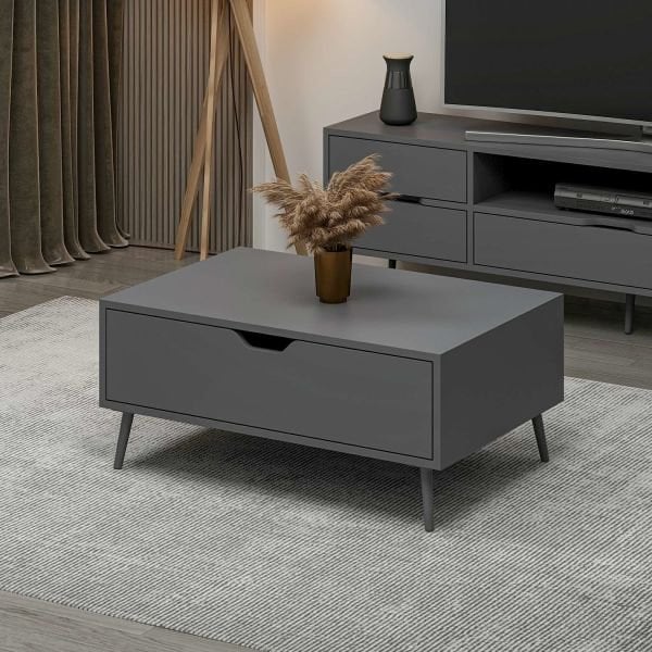 Elina Ayaklı Orta Sehpa - Antrasit/Antrasit