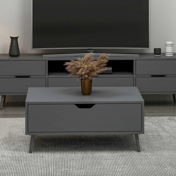 Elina Ayaklı Orta Sehpa - Antrasit/Antrasit