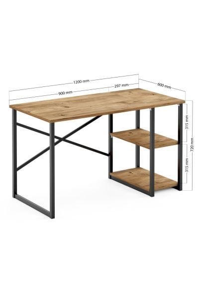 Cera Raflı Masa - Barok Ceviz