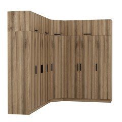 Minar Kale 8 Kapaklı 4 Ç Köşe Dolap + Yüklük Dore