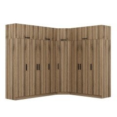 Minar Kale 8 Kapaklı 4 Ç Köşe Dolap + Yüklük Dore