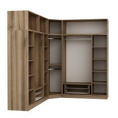 Minar Kale 8 Kapaklı 4 Ç Köşe Dolap + Yüklük Dore