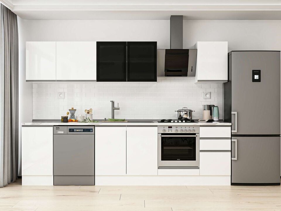 Alvinka 300X210 Cm High Gloss Mutfak Dolabı M-E90S45S45-3