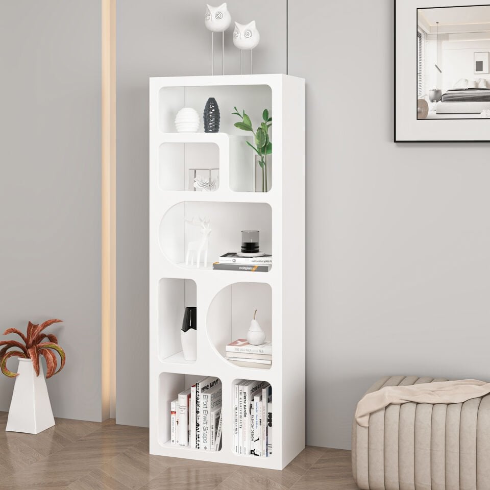 Bohem Kitaplık 135 Cm Mebran - Beyaz