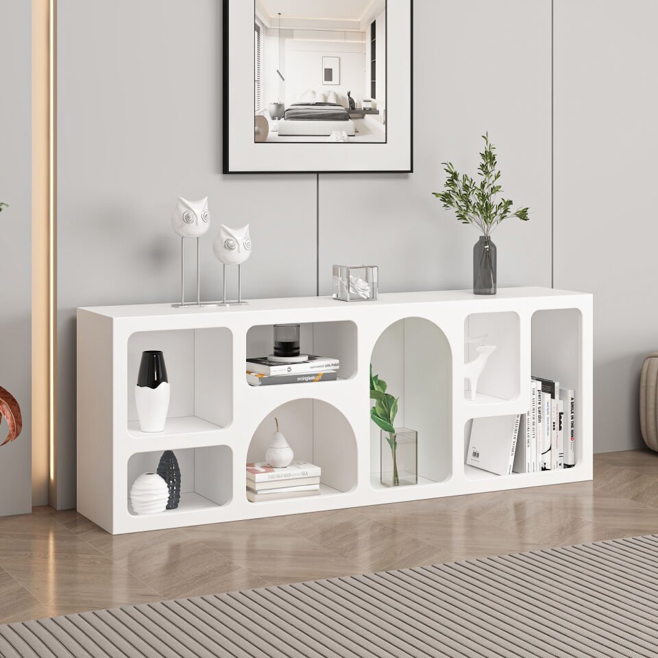 Bohem Kitaplık 135 Cm Mebran - Beyaz