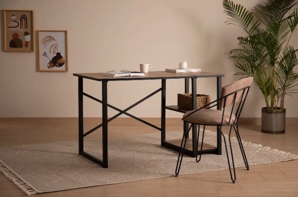 Cera Raflı Masa - Barok Ceviz