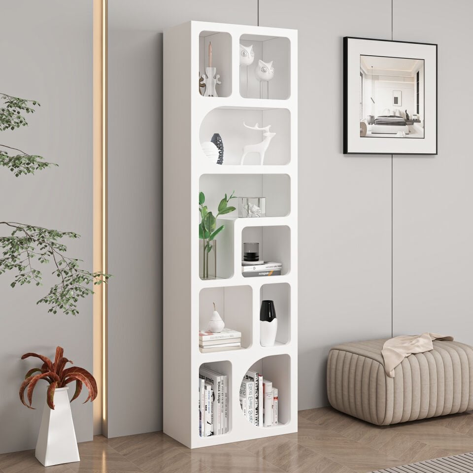 Bohem Kitaplık 170 Cm Mebran - Beyaz