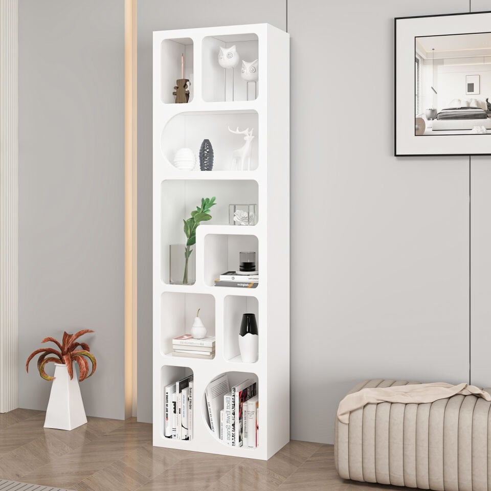 Bohem Kitaplık 170 Cm Mebran - Beyaz