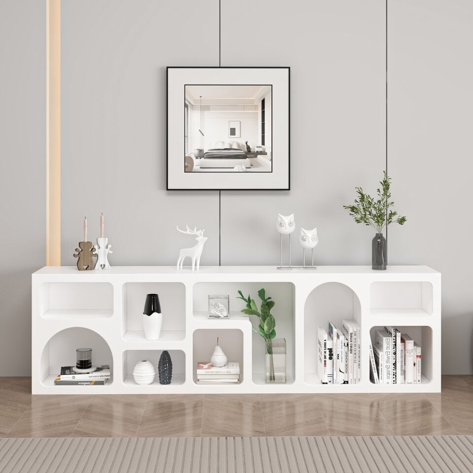 Bohem Kitaplık 170 Cm Mebran - Beyaz