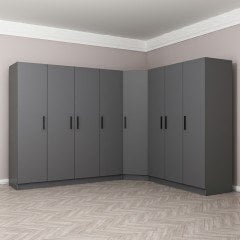 Minar Kale 8 Kapaklı 4 Ç Köşe Dolap Antrasit