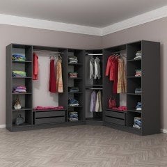 Minar Kale 8 Kapaklı 4 Ç Köşe Dolap Antrasit