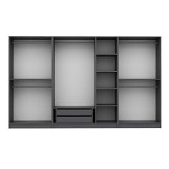 Minar Kale 7 Bölmeli 2 Çekmeceli Giyinme Dolabı Antrasit