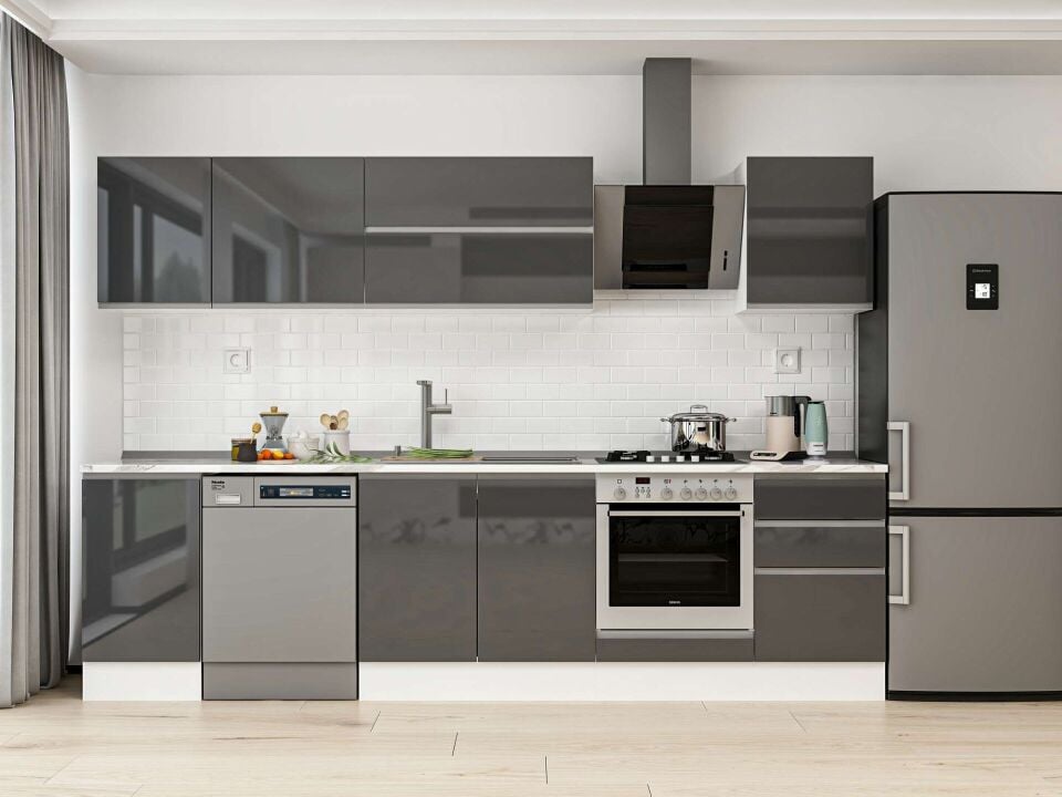 Alvinka 305X210 Cm High Gloss Mutfak Dolabı M-E90S45S50-2
