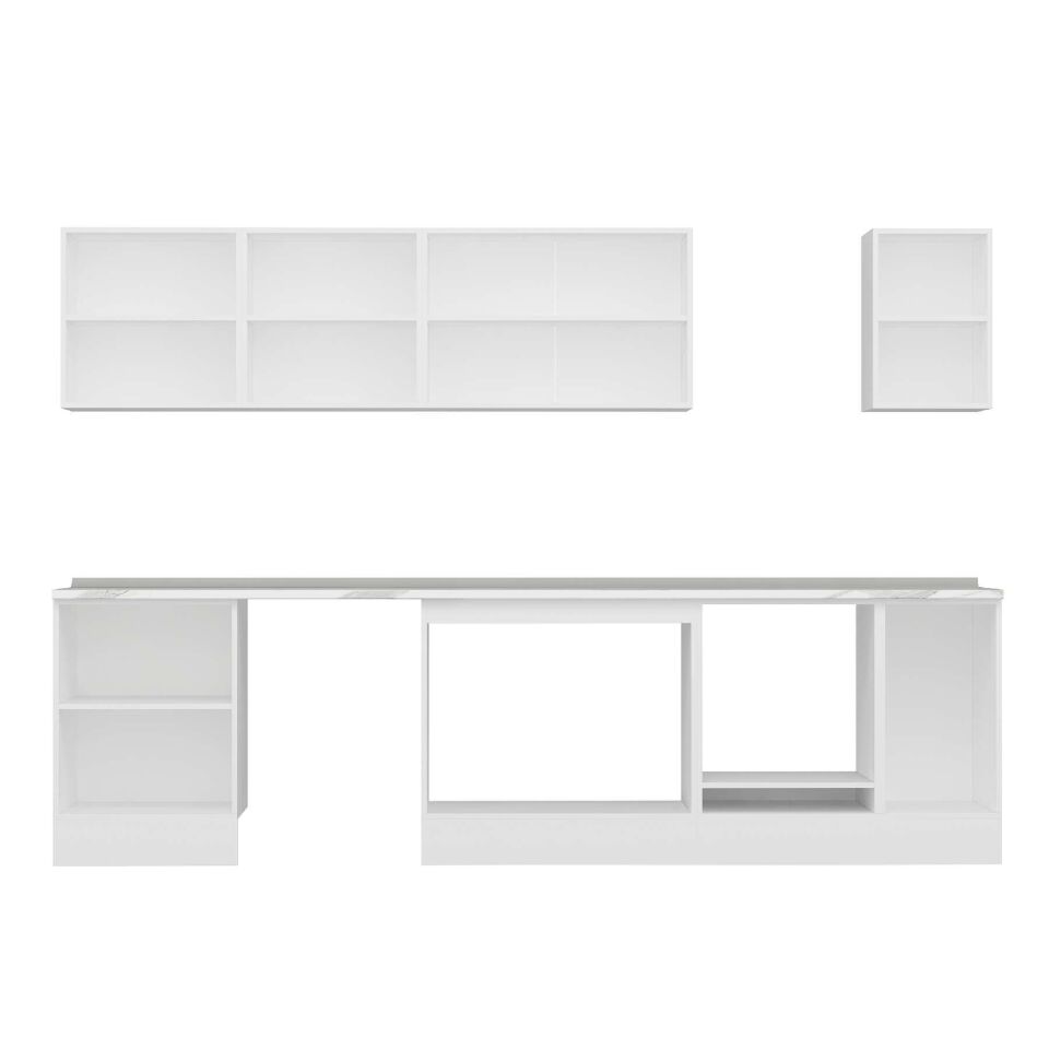 Alvinka 310X210 Cm High Gloss Mutfak Dolabı M-E90S60S40-2 High Gloss | Antrasit - Mdf