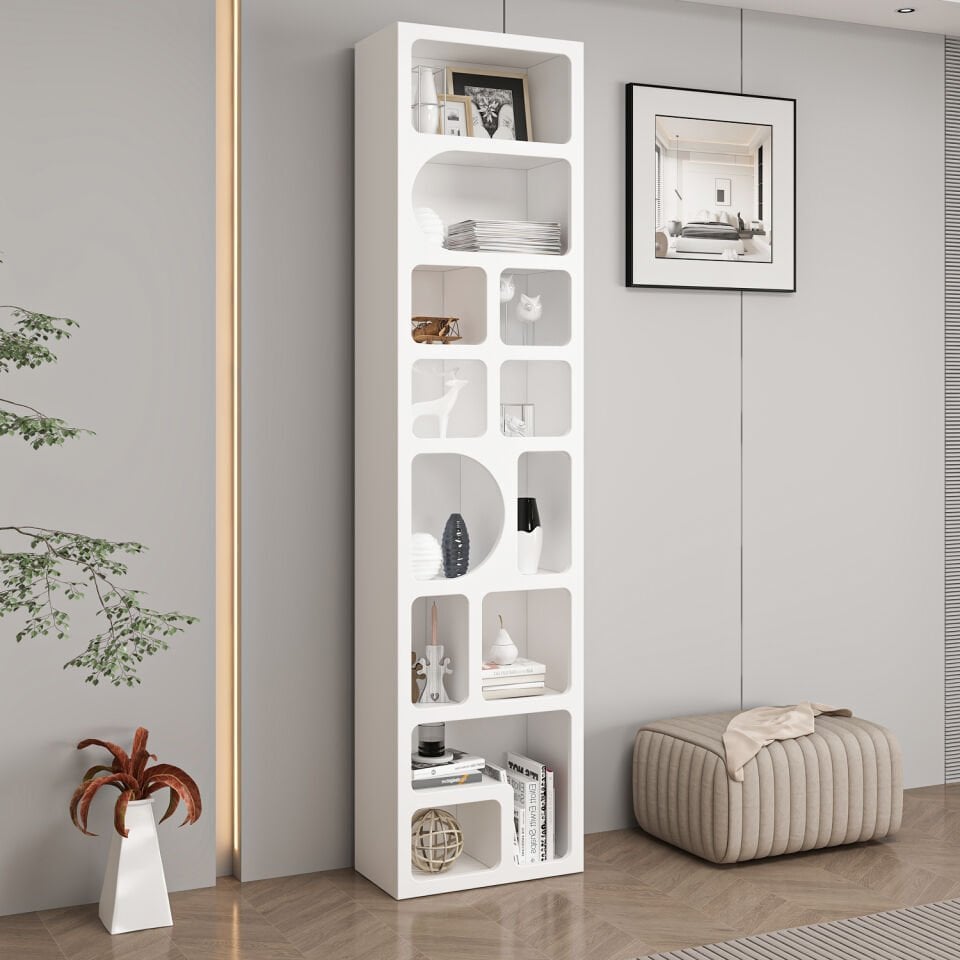 Bohem Kitaplık 205 Cm Mebran - Beyaz