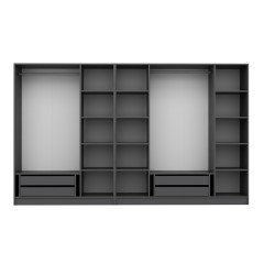 Minar Kale 7 Bölmeli 4 Çekmeceli Giyinme Dolabı Antrasit