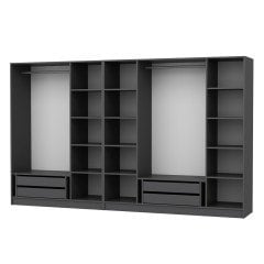 Minar Kale 7 Bölmeli 4 Çekmeceli Giyinme Dolabı Antrasit