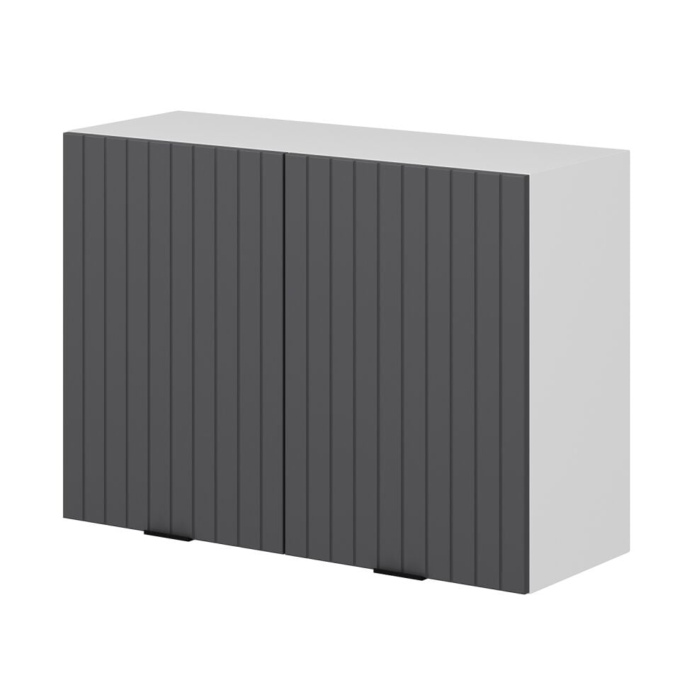 Alvinka Mutfak Modül Mbr_B Üst 2Dk1R 100-H72Cm Dolap Beyaz Antrasit