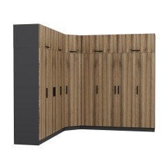 Minar Kale 9 Kapaklı 4 Ç Köşe Dolap + Yüklük Antrasit Dore