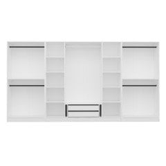 Minar Kale 8 Bölmeli 2 Çekmeceli Giyinme Dolabı Beyaz