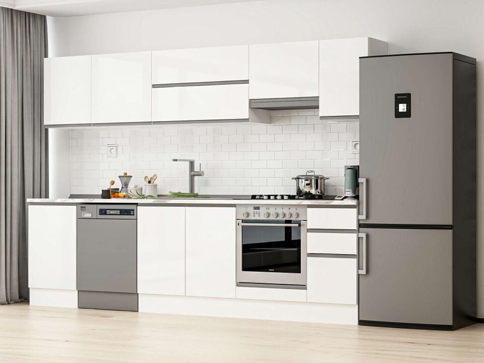 Alvinka 300X210 Cm High Gloss Mutfak Dolabı M-E90S50S40-1