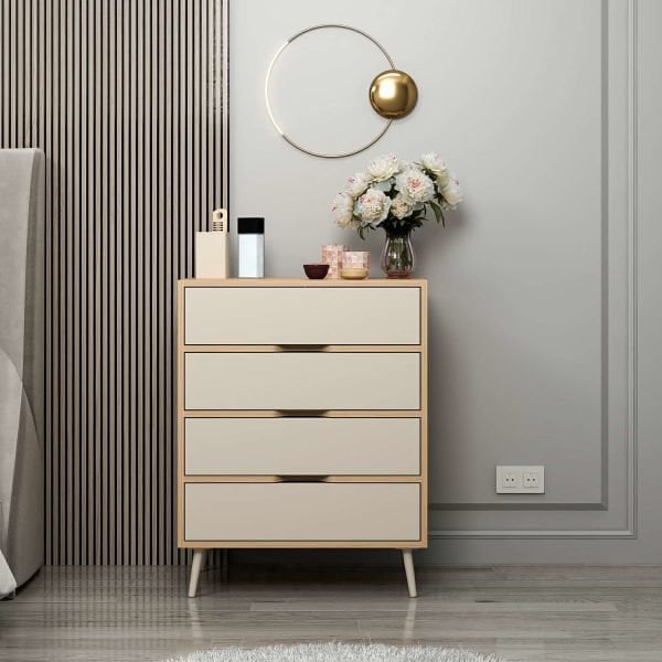 Elina Ayaklı 4 Çekmeceli Şifonyer - Dore/Kumtaşı