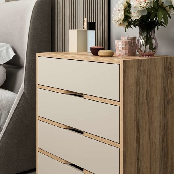 Elina Ayaklı 4 Çekmeceli Şifonyer - Dore/Kumtaşı