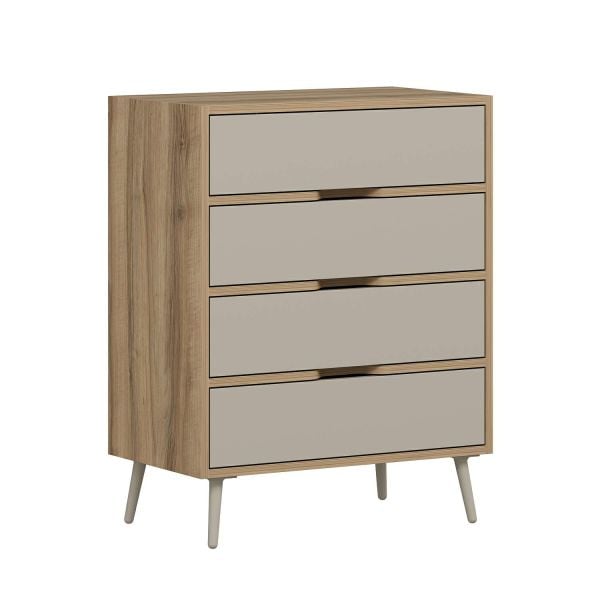 Elina Ayaklı 4 Çekmeceli Şifonyer - Dore/Kumtaşı