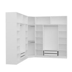 Minar Kale 9 Kapaklı 4 Ç Köşe Dolap + Yüklük Beyaz