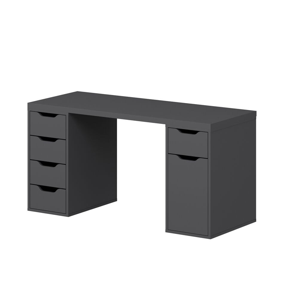 Alen 150 Cm 5 Çekmeceli Dolaplı Çalışma & Oyuncu Masası - Antrasit