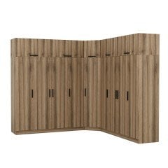 Minar Kale 9 Kapaklı 4 Ç Köşe Dolap + Yüklük Dore