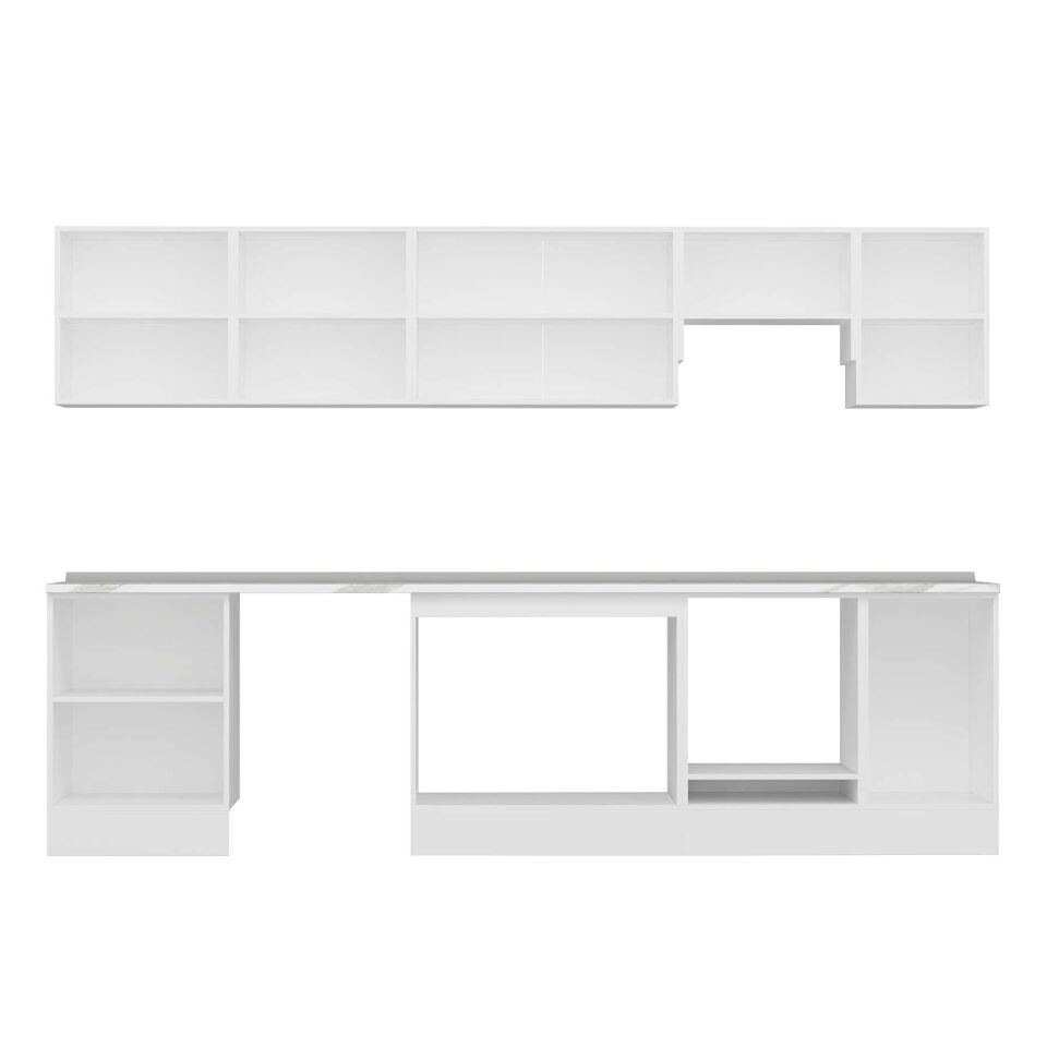 Alvinka 315X210 Cm High Gloss Mutfak Dolabı M-E90S60S45-1 High Gloss | Antrasit - Suntalam