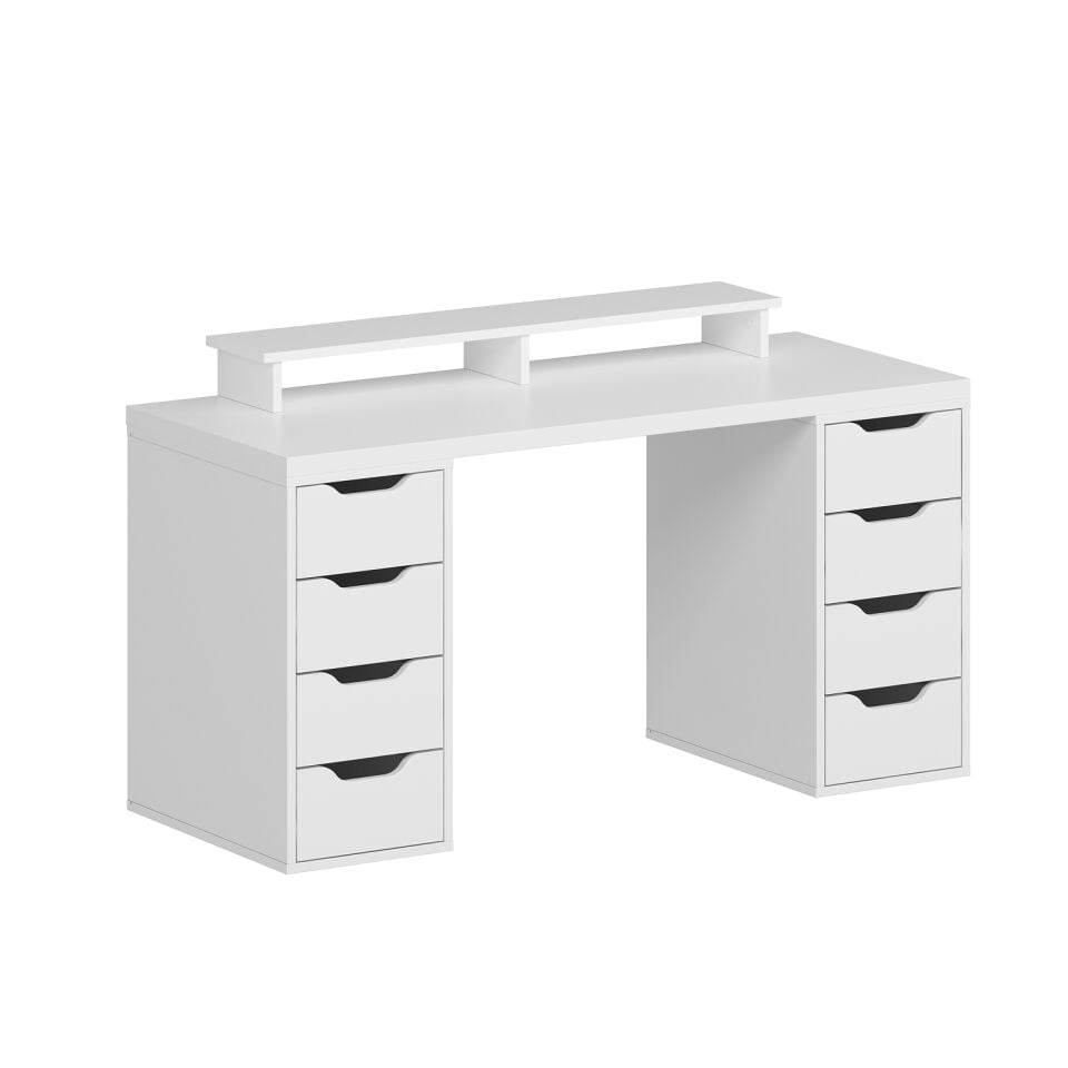 Alen 150 Cm 8 Çekmeceli Çalışma & Oyuncu Masası - Beyaz